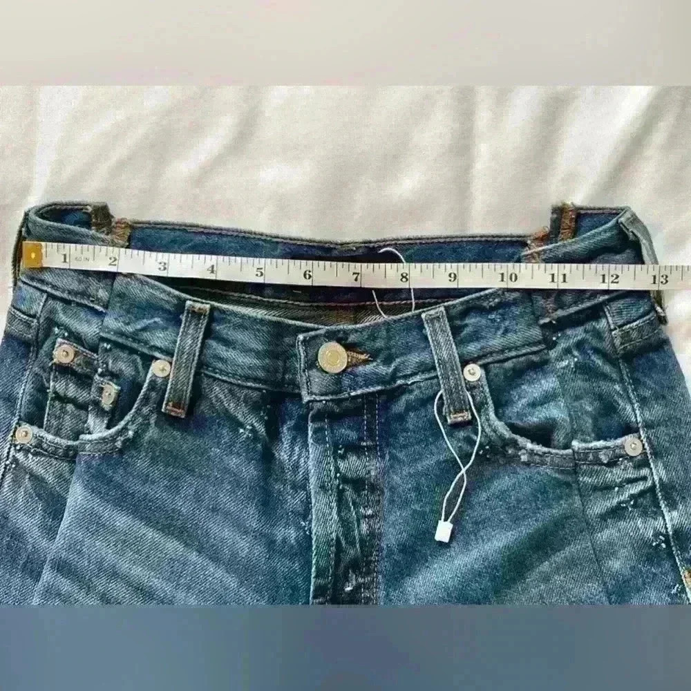 EB Denim Straight Leg Button Fly Blue Jeans - Picture 12 of 14